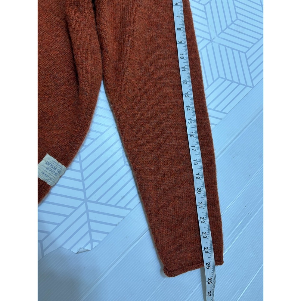 Vintage American Eagle Mens size‎ L 100% Shetland Wool weater Rust Orange g - Picture 3 of 12